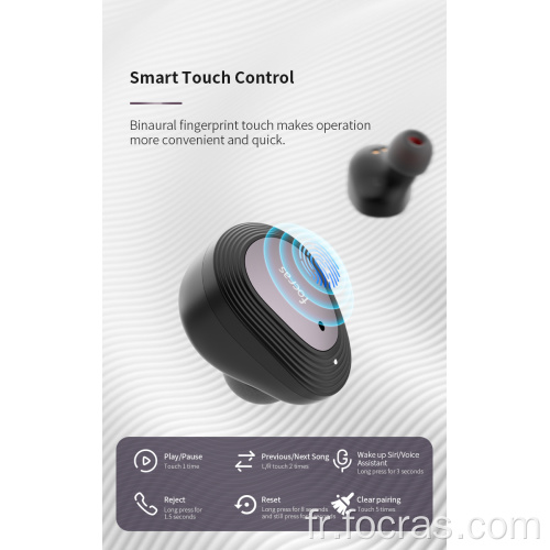 Contrôle tactile en plein air Bluetooth Earbuds Bluetooth TWS Écouteurs